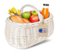 Creative Home White Wicker Shopping Basket Car Basket