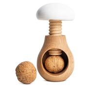 Creative Home White Wooden Nutcracker Boletus | Mushroom Shaped | 10 x 6 cm | Natural Beech Wood | Screw Mechanism for Cracking Nut | Perfect as a Tool for The Kitchen | Solid & Durable