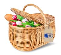 Creative Home Wicker Shopping Basket with Lid | 45 x 30 x 38 cm (+/- 1 cm)