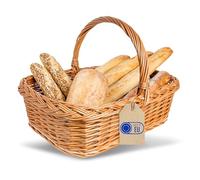 Creative Home Wicker Tray Basket with Unfinished Plywood Bottom & Handle