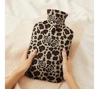 Creative Hot Water Bottle Leopard Print Hand Warmer Water-Fillable Relieves Back, Shoulder, and Neck Pain Reusable(A1)