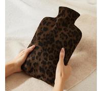 Creative Hot Water Bottle Leopard Print Hand Warmer Water-Fillable Relieves Back, Shoulder, and Neck Pain Reusable(A2)