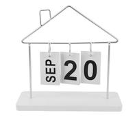 Creative House Desk Calendar with Metal Frame, Flip Style 2025 | Stylish Silver Ornament, Paper and Wood Details, for Study Rooms and Countertops