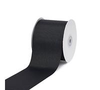 Creative Ideas, 3" Inch Solid Grosgrain Ribbon, 25 Yards, Black, 25 yd