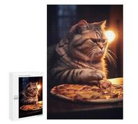Creative Indoor Hobby: Fat Cat Stealing Pizzs, 1000 PCS, Challenging Puzzle for Adults; for Couples, Friends And Family