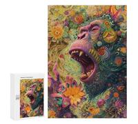 Creative Indoor Hobby - Gorilla Art Print, Wooden Jigsaw Puzzle for Adults, 300 PCS; for Shared Table Time