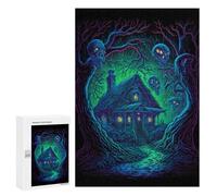 Creative Indoor Hobby: Haunted House in The Woods, 300 PCS, Challenging Puzzle for Adults; for Couples, Friends And Family