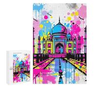 Creative Indoor Hobby: Taj Mahal Pop Art, 1000 PCS, Adult Tabletop Puzzle, with A Decorative Finished Picture