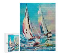 Creative Indoor Hobby: Two Yachts, 500 PCS, Wooden Art Puzzle, for Screen-Free Relaxation at Home