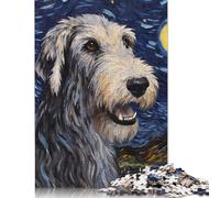 Creative Irish Wolfhound Starry Jigsaw Puzzle for Adults 1000 Piece Puzzles for Kids Family Challenging Games Toys 1000pcs (75x50cm)