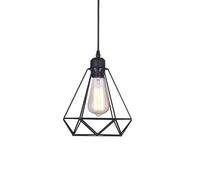 Creative Ironwork Hanging Lamp Diamond Shape Single Head Pendant Lights Modern Personalized Small Hanging Light Restaurant Vintage Ceiling Lighting Fixture for Bedside Shop Teahouse Hotel