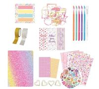 Creative Journal Set,Journaling Art Crafts Kit | Girls Journal Scrapbook Kit, Kids Writing Notebooks, Stylish Creative Book for Home, School Use Aged 4+