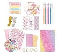 Creative Journal Set - Kids Journal Writing Notebooks - Scrapbook & Diary Art Crafts Kit, Multifunctional Girls Scrapbook Kit, Creative & Diary Kits for Kids Aged 4+