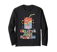 Creative Juice Flowing Funny Brain and Juice Box Long Sleeve T-Shirt