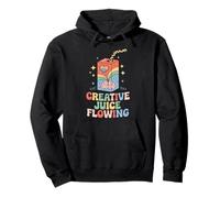 Creative Juice Flowing Funny Brain and Juice Box Pullover Hoodie