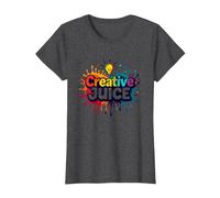 Creative Juice: Vibrant Artistic Inspiration T-Shirt, Women, Dark Heather Grey, XXL