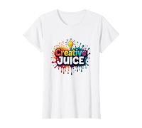 Creative Juice: Vibrant Artistic Inspiration T-Shirt, Women, White, S