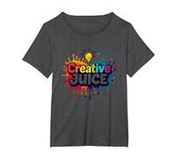 Creative Juice: Vibrant Artistic Inspiration T-Shirt, Women's Plus, Dark Heather Grey, 2X