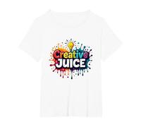 Creative Juice: Vibrant Artistic Inspiration T-Shirt, Women's Plus, White, 4X