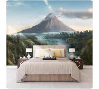 Creative Jungle Volcano Waterfall Landscape 3D Wallpaper Easy Install Feature Office Living Room Sofa Bedroom TV Background Wall Decoration-300cm×210cm