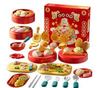 Creative Kids Chinese Food Play Dough Set,Creative Play Dough Kit,Kids Pretend Play Kitchen Cooking Toy,Role Play & Sensory Skills Toy,Kitchen Food Play Toys Gifts for 3-6 Year Old Boys Girls (36PCS)
