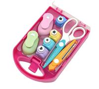 Creative Kids DIY Puncher Craft Set, 2025 New Craft Scissors Set, Craft Scissors and Hole Punch Sets, Scrapbook Punches for Kids, Flower Star Butterfly Heart Shape Cutters, DIY Card Making Art Tools