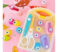 Creative Kids DIY Puncher Craft Set, Craft Hole Punch Shapes Set, Hole Punch for Kids, Shape Cutters for Crafts, Flower Puncher DIY Projects, Random Color Shape (style A)