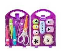Creative Kids DIY Puncher Craft Set, Craft Hole Punch Shapes Set, Star Flower Maker Children's Manual Large Printing Punching Machine for Paper Crafting Scrapbooking (Purple B 2set)