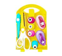 Creative Kids Diy Puncher Craft Set, Embossing Machine Lace Scissors Combination Set Star Flower Maker Children's Manual Large Printing Punching Machine for Paper Crafting Scrapbooking