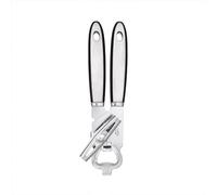 Creative Kitchen Manual Can Opener - Stainless Steel Tin Opener with Soft Touch Handle, Smooth Cutting Wheel, Heavy Duty Durable Design, Dishwasher Safe Bottle Opener Tool - Black
