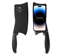 Creative Knife Shape Shockproof Case Compatible with iPhone 12, Rugged Funny Protective Cover for Men, Unique Kitchen Gadget Gag Gift for Party (Black)