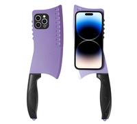 Creative Knife Shape Shockproof Case Compatible with iPhone 16e, Rugged Funny Protective Cover for Men, Unique Kitchen Gadget Gag Gift for Party (Purple)
