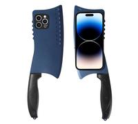 Creative Knife Shape Shockproof Case Compatible with iPhone 16e, Rugged Funny Protective Cover for Men, Unique Kitchen Gadget Gag Gift for Party (Blue)