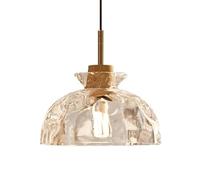 Creative Large Bowl Shape Glass Pendant Lamp, E27 Screw Single Head Hanging Light, Modern Industrial Chandelier for Living Room, Dining Room, and Hallway Decor
