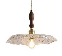 Creative Leaf Shape Glass Hanging Lamp, French Minimalist Style Chandelier, Flush Mount Single Head Pendant Light, Restaurant Bedroom Balcony Decoration Light Fixtures