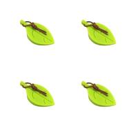 Creative Leaf-Shaped Silicone Door Stopper - Child-Friendly Hanging Windproof Wedge Anti-Pinch Safety Catch for Floor Anti-Skid(Green 4pcs)