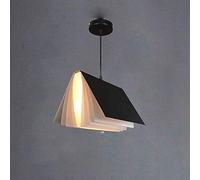 Creative LED Book Pendant Light - Modern Acrylic Hanging Lamp for Bedroom, Living Room, Study & Bookstore Decor - Unique Book-Shape Ceiling Fixture (Black)