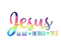 Creative Letter Pattern Car Sticker, Jesus The Way The Truth The Life Waterproof Vinyl Car Stickers, Vinyl Letter Stickers for Vehicle Exterior Windshield (1pc,Laser)