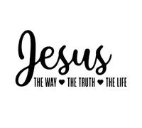 Creative Letter Pattern Car Sticker, Jesus The Way The Truth The Life Waterproof Vinyl Car Stickers, Vinyl Letter Stickers for Vehicle Exterior Windshield (1pc,Black)