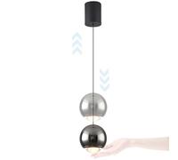 Creative Lifting Lighting Touch Switch Dimming Pendant Light Bedroom Rise and Fall Mini Adjustable Hanging Lights Dining Room Aluminium Art Deco Chandeliers LED Bulb Included Warm Light Pearl Black