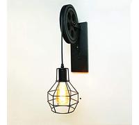 Creative Lifting Pulley Light Retro Loft Vintage Wood Black Wall Lamp Aisle Bedside Corridor Porch Restaurant Bar Cafe Light Bra