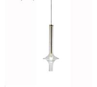 Creative Light Indoor Decoration Hanging Lamp Simple Single Head E27 Suspension Light Bedroom Chaner Fixture with Clear Light Transparent Glass Lampshade (d)