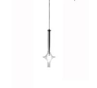 Creative Light Indoor Decoration Hanging Lamp Simple Single Head E27 Suspension Light Bedroom Chaner Fixture with Clear Light Transparent Glass Lampshade (Gray)