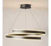 Creative Linear Bedroom Pendant Lamp, Modern LED 6000K Dining Room Decorative Lighting Atmosphere Light, Metal Hanging Lights with Acrylic Shade, Kitchen Island Over Sink Chandeliers