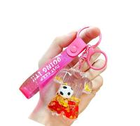 Creative Liquid Glitters Soccer Shirt Keychain with Moving Sands Bag Charm Keyring for Bags Backpacks and Accessories Football Lover Accessory