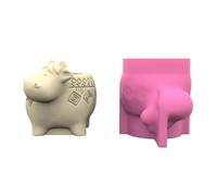 Creative Little Cow Shaped Planter Vase Mold Flexible Silicone Mold for Gypsum and Concrete Ornament Jewelry Silicone