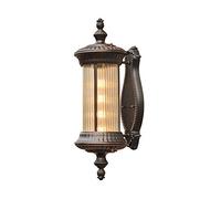 Creative Long Stripe Glass Lantern European Retro Outdoor Wall Lamps Brown IP42 Waterproof External Wall Sconce Aluminum Metal Garden Lamp Villa Balcony Courtyard Porch Light The New