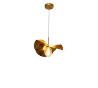 Creative Lotus Leaf Coppermodern Single-Head Chandelier Copper-Coloured G9 Hanging Lamp Dining Table Tea Room Decorative Lighting Fixture/11.81In/30Cm