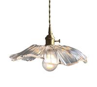 Creative Lotus Leaf Shaped Glass Hanging Lamp, Nordic Minimalist Style Pendant Light, Flush Mount Ceiling Chandelier, Restaurant Bedroom Balcony Decoration Light Fixtures