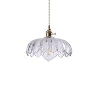 Creative Lotus -Shaped Glass Chandelier Lampshade, Flush Mountain Sucks Pendant Lamp, E27 Base Single Hanging Light, Restaurant Porch Decoration Lighting Fixtures